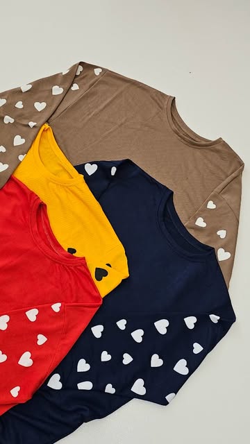 بلوز آستین بلند قلبی